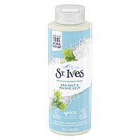 St. Ives Exfoliating Body Wash - Sea Salt & Pacific Kelp Scrub, Natural Body Wash, Body Soap, or Hand Soap with Plant-Based Exfoliants for Glowing Skin, 16 Ounces