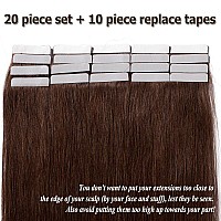 Benehair Remy Tape In Hair Extensions Human Hair Medium Brown Seamless Skin Weft Tape In Real Human Hair Extensions Straight Hai