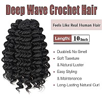 Toyotree Deep Twist Crochet Hair 10 Inch 8 Packs Natural Black Short Curly Deep Wave Crochet Hair Synthetic Ocean Wave Braidi