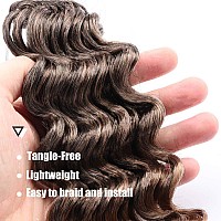 Toyotree Deep Twist Crochet Hair 10 Inch 8 Packs Ombre Blonde Short Curly Deep Wave Crochet Hair Synthetic Ocean Wave Braidin