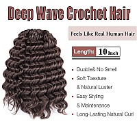 Toyotree Deep Twist Crochet Hair 10 Inch 8 Packs Light Brown Short Curly Deep Wave Crochet Hair Synthetic Ocean Wave Braiding