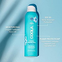 Coola Organic Sunscreen Spf 50 Sunblock Spray Dermatologist Tested Skin Care For Daily Protection Vegan And Gluten Free Fragr