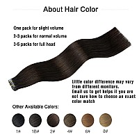 Aison Dark Brown Tape In Hair Extensions Human Hair 18 Inches 40G 20 Pcspack Invisible Tape Ins Human Hair Extensions Real Hair