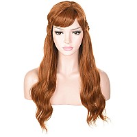 Morvally Long Wavy Brown Natural Synthetic Hair Braided Wigs For Women Halloween Cosplay Costume Party