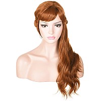 Morvally Long Wavy Brown Natural Synthetic Hair Braided Wigs For Women Halloween Cosplay Costume Party