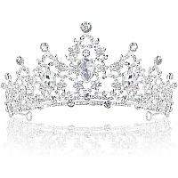 Tocess Silver Crown For Women Crystal Tiara For Girls Rhinestone Queen Princess Crown For Bridal Wedding Prom Costume Party Quinceanera Hair Accessories, Ideal Gift For Women (Silver)