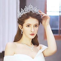 Tocess Silver Crown For Women Crystal Tiara For Girls Rhinestone Queen Princess Crown For Bridal Wedding Prom Costume Party Quinceanera Hair Accessories, Ideal Gift For Women (Silver)