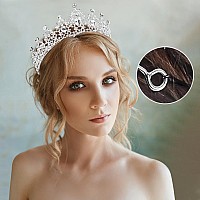 Tocess Silver Crown For Women Crystal Tiara For Girls Rhinestone Queen Princess Crown For Bridal Wedding Prom Costume Party Quinceanera Hair Accessories, Ideal Gift For Women (Silver)