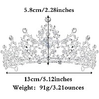 Tocess Silver Crown For Women Crystal Tiara For Girls Rhinestone Queen Princess Crown For Bridal Wedding Prom Costume Party Quinceanera Hair Accessories, Ideal Gift For Women (Silver)