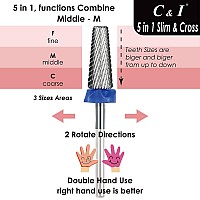 C I 5 In 1 Nail Drill Bit Cross Slim Edition Professional Nail Drills For Electric Manicure Drill Machine Middle M