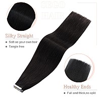 Sego Tape In Hair Extensions Human Hair 16 Inch 100G 40Pcs Natural Straight 100 Remy Rooted Seamless Skin Weft Invisible Double