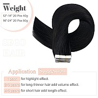 Sego Tape In Hair Extensions Human Hair 16 Inch 100G 40Pcs Natural Straight 100 Remy Rooted Seamless Skin Weft Invisible Double