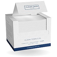 Clean Skin Club Clean Towels XL, USDA Certified 100% Biobased Dermatologist Approved Face Towel, Disposable Face Towelette, Facial Washcloth, Makeup Remover Dry Wipes, Ultra Soft, 300 count, 6 pack