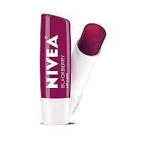 Nivea Lip Balm Blackberry Flavored Tinted Lip Balm Stick With Shea Butter And Jojoba Oil 017 Oz Pack Of 4