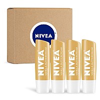 Nivea Vanilla Buttercream Lip Care All Day Moisturizing Lip Balm For Soft Lips Pack Of 4