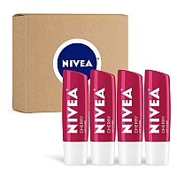 Nivea Cherry Lip Care Tinted Lip Balm For Beautiful Soft Lips Pack Of 4