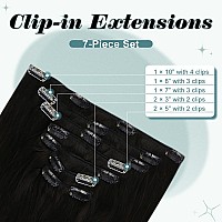 Full Shine Clip In Hair Extensions Real Human Hair Black Ombre Fading To Medium Brown Remy Human Hair Extensions Clip Ins Long S