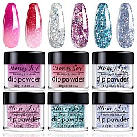 6 Boxset Color Mood Changing Fine Dipping Powder Dip Nail Holographic Glitter Sequin Colors Kitsredrose Pinkblueblue Silve