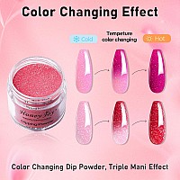 6 Boxset Color Mood Changing Fine Dipping Powder Dip Nail Holographic Glitter Sequin Colors Kitsredrose Pinkblueblue Silve