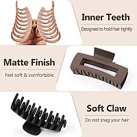 Tocess 8 Pack Big Hair Claw Clips For Women Large Claw Clip For Thin Thick Curly Hair 90S Strong Hold 433 Inch Nonslip Matte J