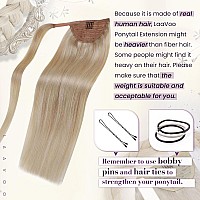 Laavoo Ponytail Hair Extensions Real Human Hair Gloden Brown Highlights Light Blonde Ponytail Extension Human Hair Clip In Ponyt