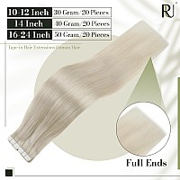 Runature 20 Inches Tape In Hair Extensions Human Hair Tape In Extensions White Blonde 800 Human Hair Tape In Extensions Seamles