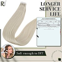 Runature 20 Inches Tape In Hair Extensions Human Hair Tape In Extensions White Blonde 800 Human Hair Tape In Extensions Seamles