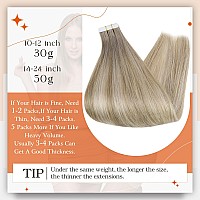 Full Shine Blonde Tape In Hair Extensions Real Human Hair Color 19 Grey Fading To 8 Ash Brown And 60 Blonde Hair Extensions Tape