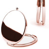 Dynippy Compact Mirror Rose Gold Makeup Mirror Folding Mini Pocket Mirror Portable Hand Mirror Doublesided 2 X 1X Magnification