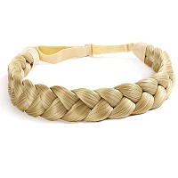 Toecwegr Braid Headband 3 Strands Synthetic Braided Hair Headbands Stretch Plaited Hair Headbands Hairpiece Fashion Girl Costume