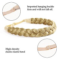 Toecwegr Braid Headband 3 Strands Synthetic Braided Hair Headbands Stretch Plaited Hair Headbands Hairpiece Fashion Girl Costume