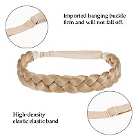 Toecwegr Braid Headband 3 Strands Synthetic Braided Hair Headbands Stretch Plaited Hair Headbands Hairpiece Fashion Girl Costume