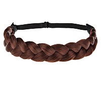 Toecwegr Braid Headband 3 Strands Synthetic Braided Hair Headbands Stretch Plaited Hair Headbands Hairpiece Fashion Girl Costume