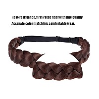 Toecwegr Braid Headband 3 Strands Synthetic Braided Hair Headbands Stretch Plaited Hair Headbands Hairpiece Fashion Girl Costume