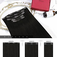 Moresoo Black Hair Extensions Clip In Human Hair Off Black Clip In Hair Extensions Real Human Hair Double Weft Clip In Human Hai