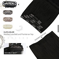 Moresoo Black Hair Extensions Clip In Human Hair Off Black Clip In Hair Extensions Real Human Hair Double Weft Clip In Human Hai