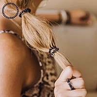 Teleties Spiral Hair Coils Ponytail Holder Hair Ties For Women Phone Cord Hair Ties Strong Grip No Rip Water Resistant