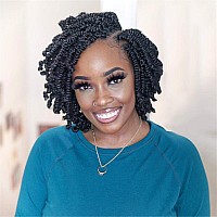 Toyotress Bob Spring Twist Hair 6 Inch 8 Packs Pretwisted Kids Crochet Hair Spring Twists Crochet Braids Synthetic Braiding