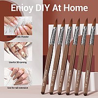 Modelones Acrylic Nail Brush Size 8, 100% Pure Kolinsky Hair Bristles Sturdy Wooden Handle Oval Crimped Shaped Acrylic Powder Nail Art Brushes Professional Manicure Pedicure for DIY Home Salon