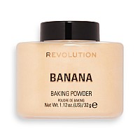 Revolution Beauty Loose Baking Powder Makeup Setting Powder Long Lasting Coverage Mattifies Reduces Shine Banana 113 Oz