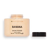 Revolution Beauty Loose Baking Powder Makeup Setting Powder Long Lasting Coverage Mattifies Reduces Shine Banana 113 Oz