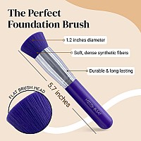 Foundation Brush Flat Top Kabuki By Keshima Premium Foundation Brush For Liquid Makeup Cream And Powder Buffing Blending