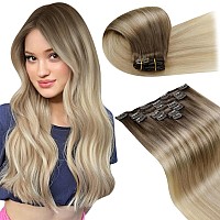 Laavoo Human Hair Extensions Clip Ins Grey Clip In Hair Extensions Real Human Hair 22 Inch Hair Extensions Clip Ins Human Hair L