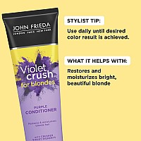 John Frieda Violet Crush Purple Conditioner, Conditioner for Brassy Blonde Hair, with Violet Pigments, 8.3 Ounce