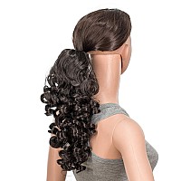 Swacc 12Inch Short Screw Curls Claw Clip Ponytail Extensions Synthetic Clip In Drawstring Curly Ponytail Hairpiece Jaw Clip Hai