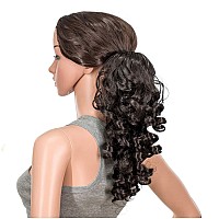 Swacc 12Inch Short Screw Curls Claw Clip Ponytail Extensions Synthetic Clip In Drawstring Curly Ponytail Hairpiece Jaw Clip Hai