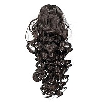 Swacc 12Inch Short Screw Curls Claw Clip Ponytail Extensions Synthetic Clip In Drawstring Curly Ponytail Hairpiece Jaw Clip Hai