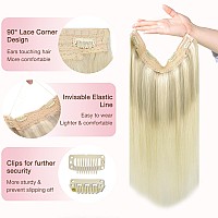 Goo Goo Wire Hair Extensions Human Hair 172260 Ash Blonde With Golden Blonde And Platinum Blonde Balayage 20Inch 110G Invisi