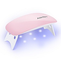 Aokitec UV Light for Nails - Mini UV LED Nail Lamp Portable Nail Dryer for UV Gel Polish Nail Glue Gel Mouse Shape Small Size with USB Cable for Curing All Nail Gels (Pink) Home DIY Mani