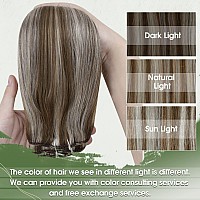 Hetto Hair Extensions Clip In Human Hair Golden Brown Highlight Bleach Blonde Clip In Hair Extensions Real Human Hair Clip In Ha